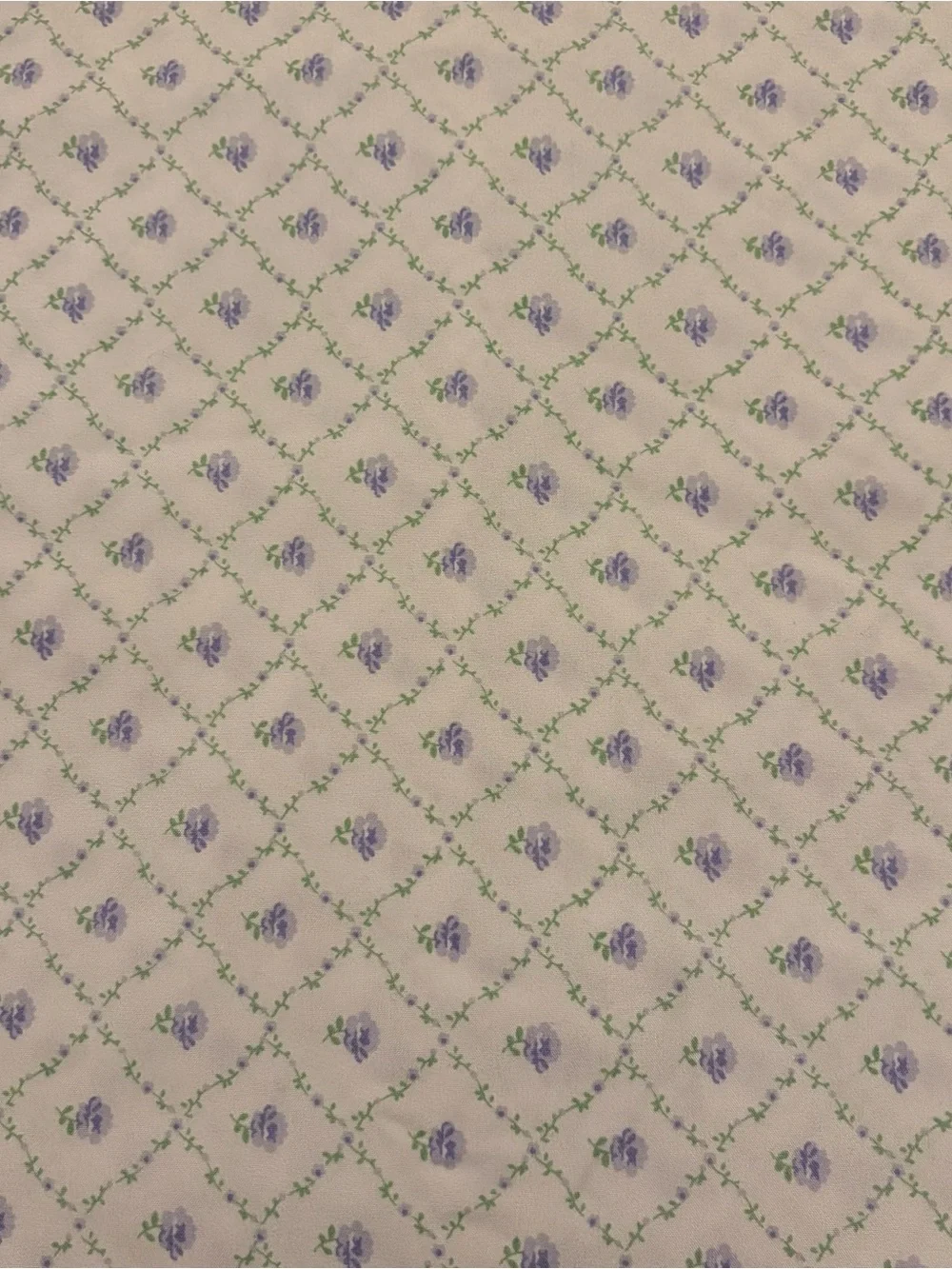 Laura Ashley XL Twin Flat Sheet Green Purple Flowers